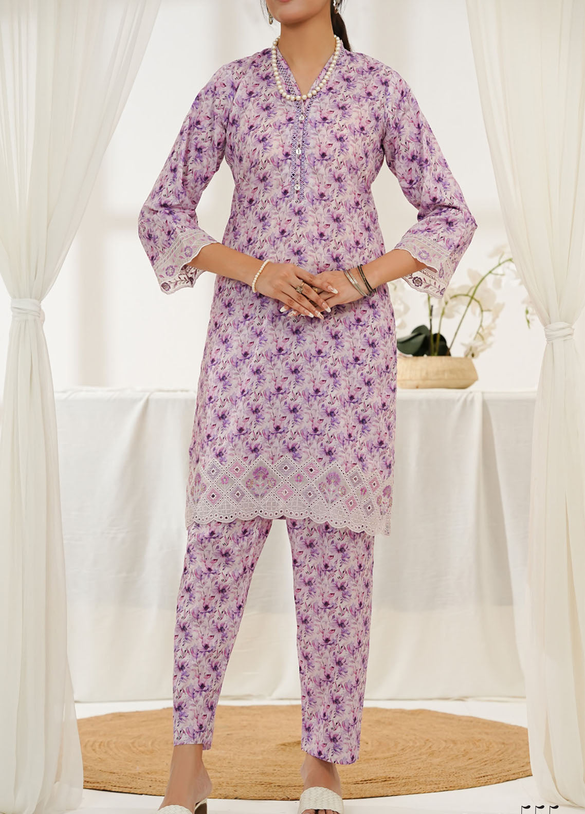 Co-Ord's By Aizal Embroidered Lawn 2 Piece Stitched Suit AL25COEV2 D-555 Co-Ord's By Aizal Embroidered Lawn 2 Piece Stitched Suit AL25COEV2 D-555
