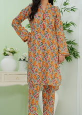 Co-Ord's Prints By Aizal Printed Lawn 2 Piece Stitched Suit AL25COPV2 D-665