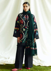 Coco By Zara Shahjahan Embroidered Khaddar 3 Piece Unstitched Suit CZS24W D1B MOONSTONE
