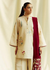Coco By Zara Shahjahan Embroidered Khaddar 3 Piece Unstitched Suit CZS24W D2B CITRINE