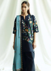 Coco By Zara Shahjahan Embroidered Khaddar 3 Piece Unstitched Suit CZS24W D7B ONYX