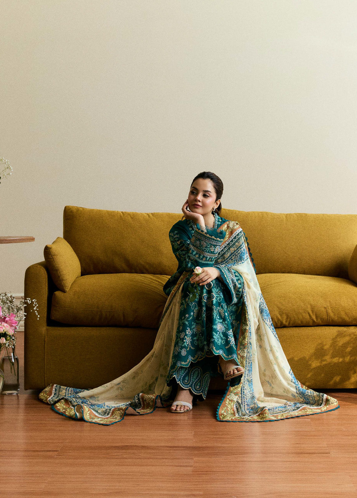 Coco By Zara Shahjahan Embroidered Lawn 3 Piece Unstitched Suit CZS25EE D-04 MARIGOLD Coco By Zara Shahjahan Embroidered Lawn 3 Piece Unstitched Suit CZS25EE D-04 MARIGOLD
