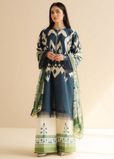 Coco By Zara Shahjahan Printed Lawn 3 Piece Unstitched Suit CZS25PD2 D-6B SILA