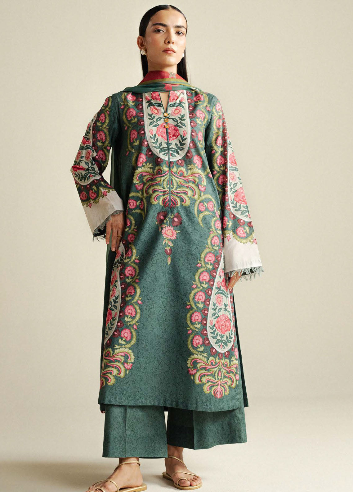 Coco Prints By Zara Shahjahan Printed Cambric 3 Piece Unstitched Suit CZS25PD4 D-9A SOL Coco Prints By Zara Shahjahan Printed Cambric 3 Piece Unstitched Suit CZS25PD4 D-9A SOL