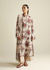 Coco Prints By Zara Shahjahan Printed Cotton Satin 3 Piece Unstitched Suit CZS25PD4 D-4B ASTER