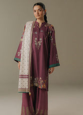 Coco Prints By Zara Shahjahan Printed Linen 3 Piece Unstitched Suit CZS25PD5 D-1A AMBER DAYS