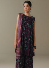 Coco Prints By Zara Shahjahan Printed Linen 3 Piece Unstitched Suit CZS25PD5 D-2B WILD FERN