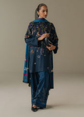 Coco Prints By Zara Shahjahan Printed Linen 3 Piece Unstitched Suit CZS25PD5 D-8A MORNING ECHO