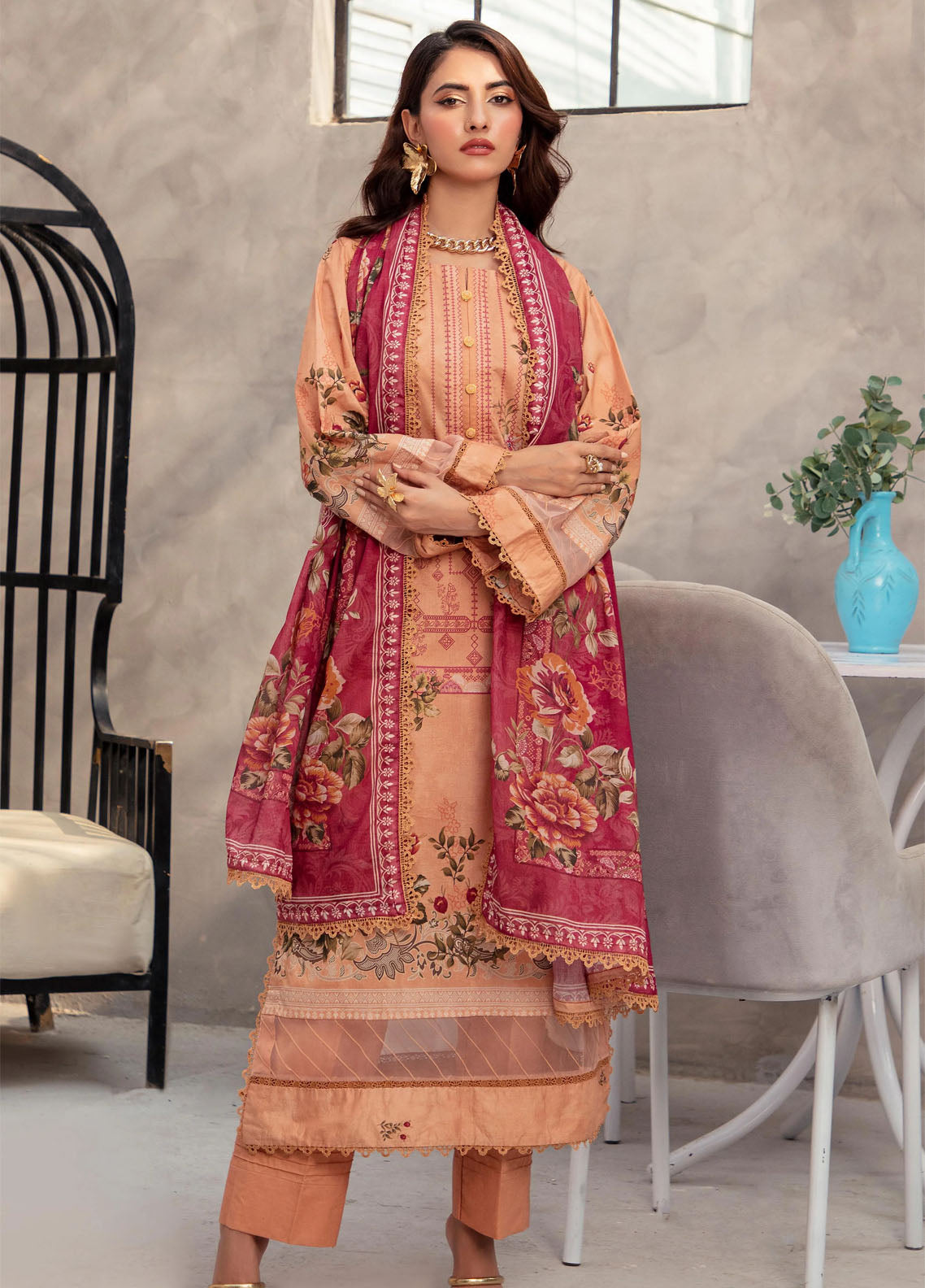 Colors By Alzohaib Digital Printed Cambric 3 Piece Unstitched Suit AZ25CCV2 CDC-6302 Colors By Alzohaib Digital Printed Cambric 3 Piece Unstitched Suit AZ25CCV2 CDC-6302