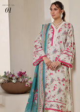 Colors By Alzohaib Digital Printed Lawn 3 Piece Unstitched Suit AZ25C CPD-01