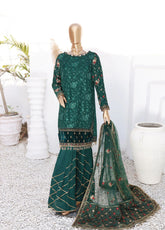 Cortesia By HZ Textile Luxury Embroidered Chiffon 3 Piece Unstitched Suit HZ24CLEC D-01