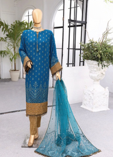 Cortesia By HZ Textile Luxury Embroidered Chiffon 3 Piece Unstitched Suit HZ24CLEC D-03