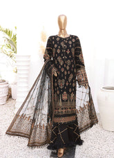 Cortesia By HZ Textile Luxury Embroidered Chiffon 3 Piece Unstitched Suit HZ24CLEC D-04