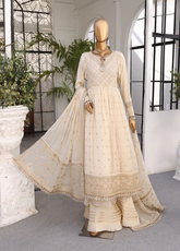 Cortesia By HZ Textile Luxury Embroidered Chiffon 3 Piece Unstitched Suit HZ24CLEC D-06