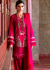 Crimson Bloom By Saira Shakira Embroidered Lawn 3 Piece Unstitched Suit CSS25BUL D-7B FAYE