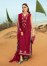 Crimson By Saira Shakira Embroidered Lawn 3 Piece Unstitched Suit CSS24EL D-3A LILLIE DE JONG - CHERRY