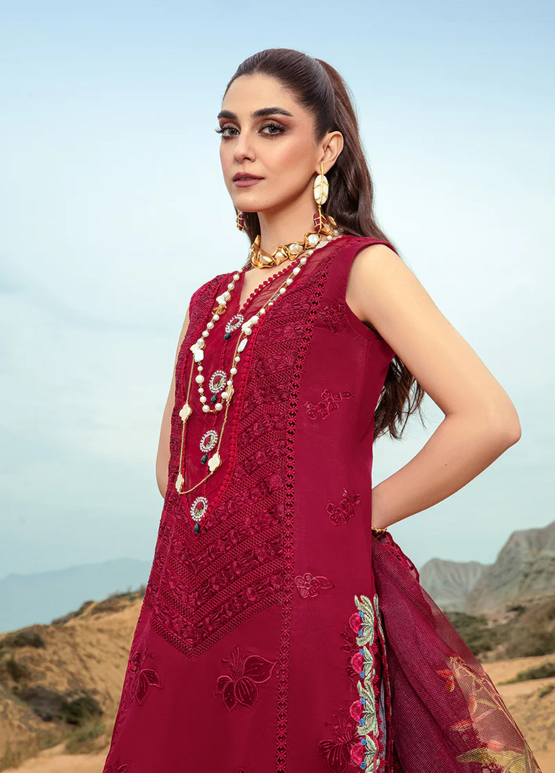 Crimson By Saira Shakira Embroidered Lawn 3 Piece Unstitched Suit CSS24EL D-3A LILLIE DE JONG - CHERRY Crimson By Saira Shakira Embroidered Lawn 3 Piece Unstitched Suit CSS24EL D-3A LILLIE DE JONG - CHERRY