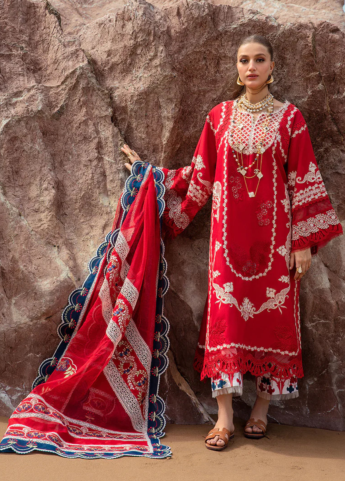 Crimson By Saira Shakira Embroidered Lawn 3 Piece Unstitched Suit CSS24EL D-5A STARS OF FIRE - FLAME RED Crimson By Saira Shakira Embroidered Lawn 3 Piece Unstitched Suit CSS24EL D-5A STARS OF FIRE - FLAME RED