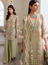 Crimson X Saira Shakira Embroidered Organza 3 Piece Unstitched Suit CSS24W D-03 SPARKLE CASCADE