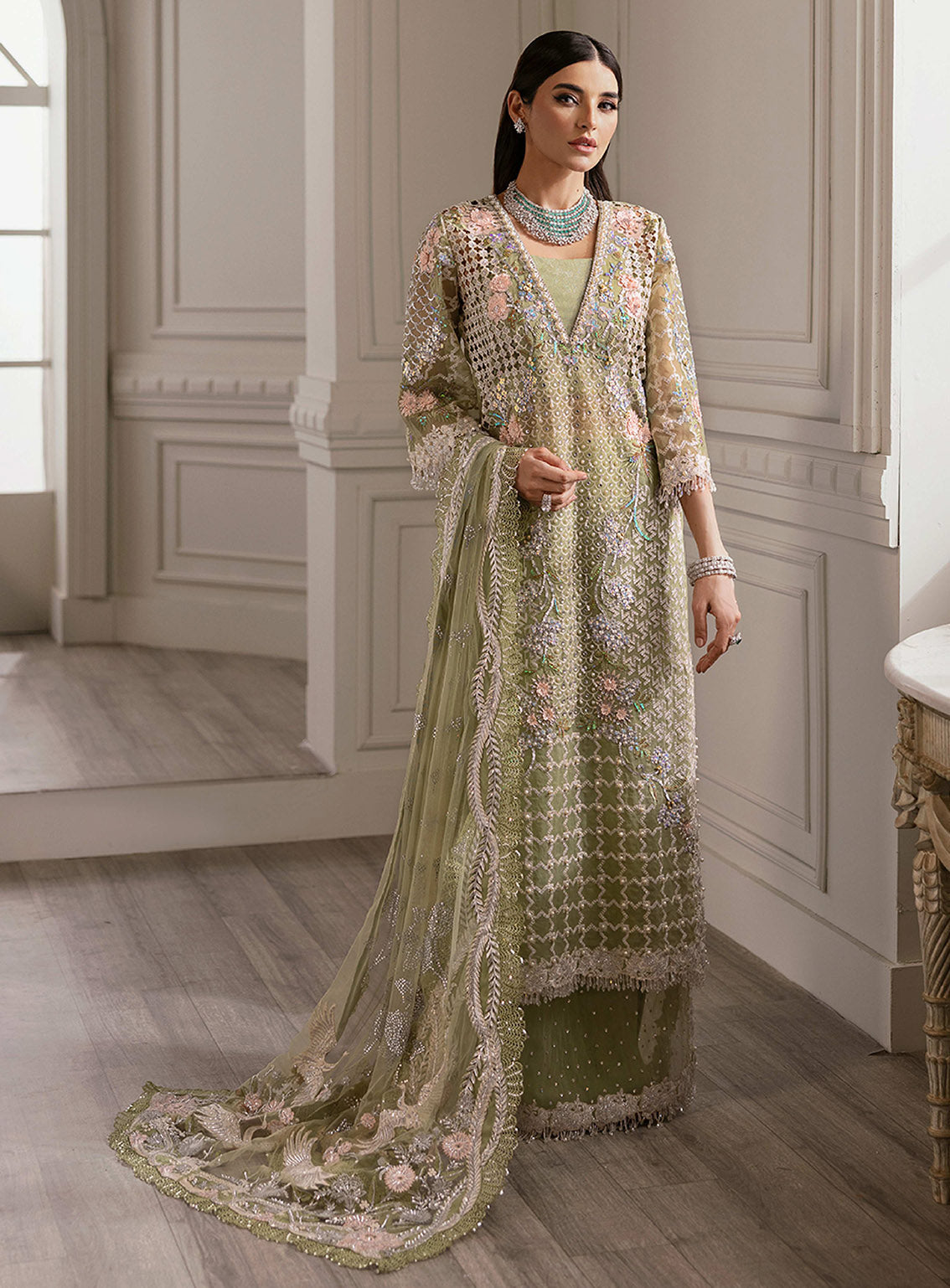 Crimson X Saira Shakira Embroidered Organza 3 Piece Unstitched Suit CSS24W D-03 SPARKLE CASCADE Crimson X Saira Shakira Embroidered Organza 3 Piece Unstitched Suit CSS24W D-03 SPARKLE CASCADE
