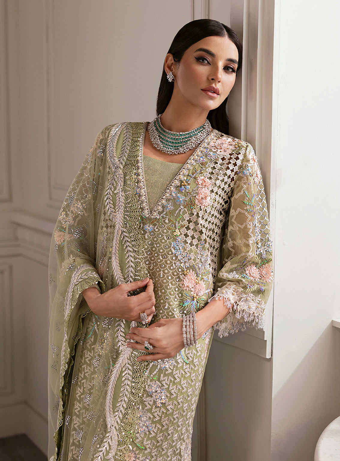 Crimson X Saira Shakira Embroidered Organza 3 Piece Unstitched Suit CSS24W D-03 SPARKLE CASCADE Crimson X Saira Shakira Embroidered Organza 3 Piece Unstitched Suit CSS24W D-03 SPARKLE CASCADE