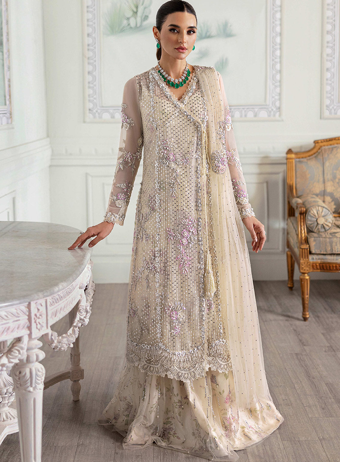 Crimson X Saira Shakira Embroidered Tulle 3 Piece Unstitched Suit CSS24W D-04 A SWAROVSKI AFFAIR Crimson X Saira Shakira Embroidered Tulle 3 Piece Unstitched Suit CSS24W D-04 A SWAROVSKI AFFAIR