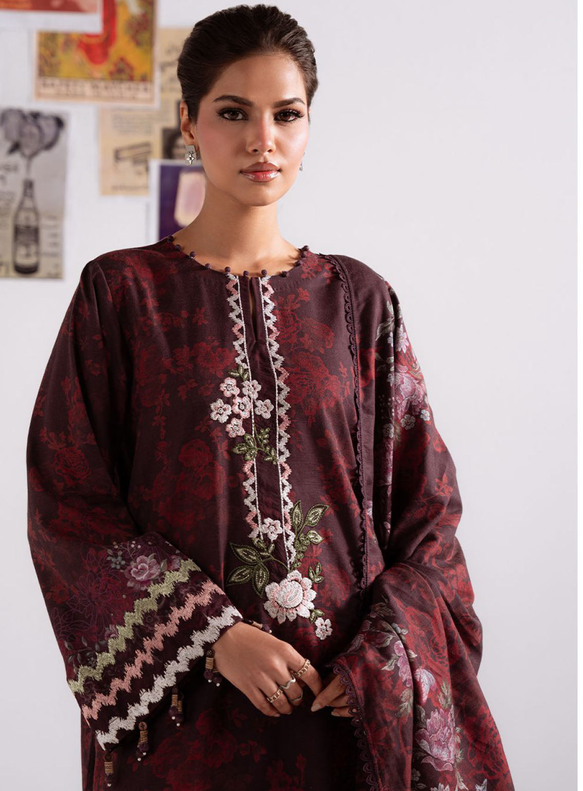 Cross Stitch Embroidered Khaddar 3 Piece Unstitched Suit CS25WKLM D-05 FLORAL MELODY Cross Stitch Embroidered Khaddar 3 Piece Unstitched Suit CS25WKLM D-05 FLORAL MELODY