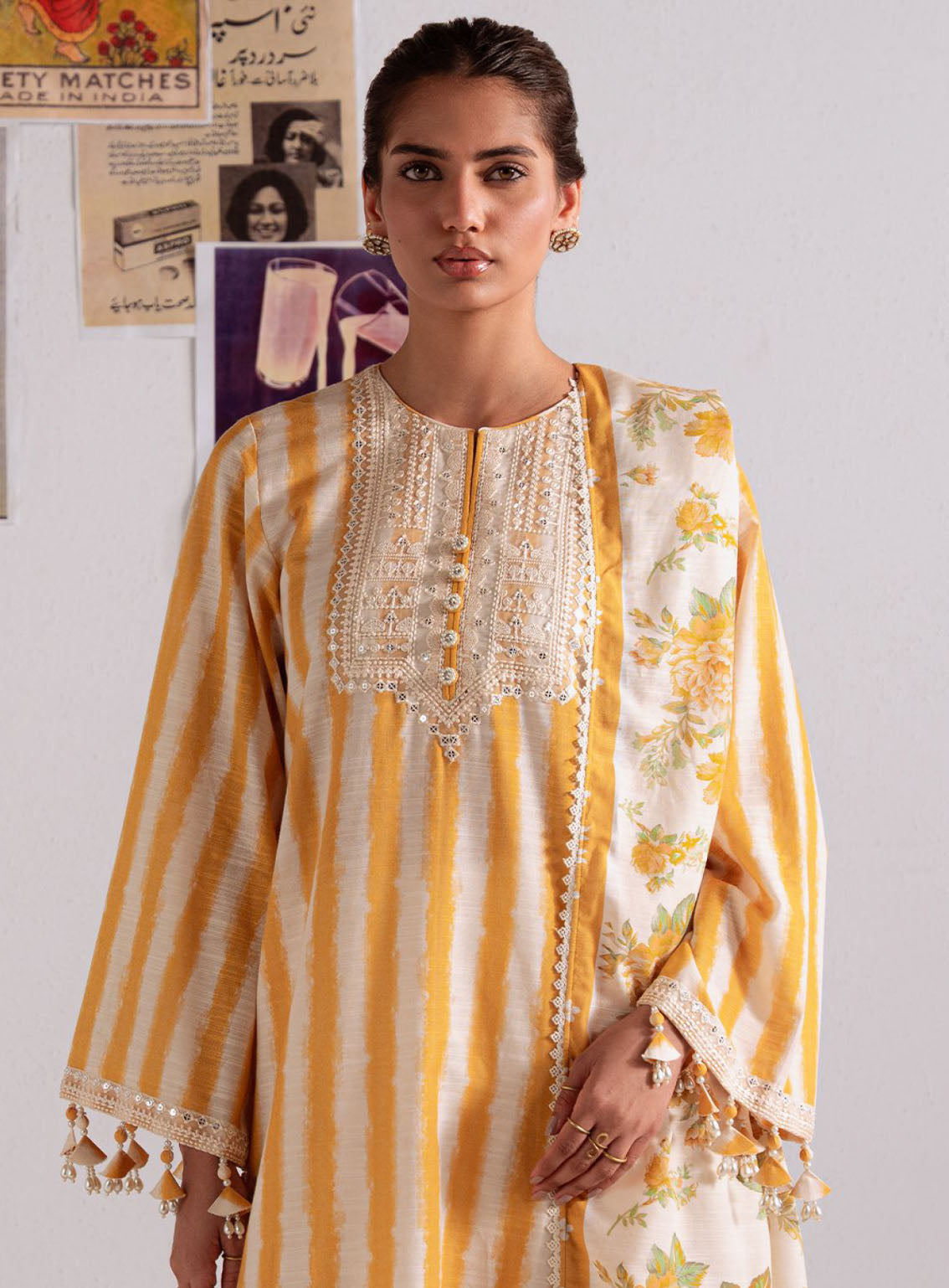 Cross Stitch Embroidered Khaddar 3 Piece Unstitched Suit CS25WKLM D-06 OCHRE BLISS Cross Stitch Embroidered Khaddar 3 Piece Unstitched Suit CS25WKLM D-06 OCHRE BLISS