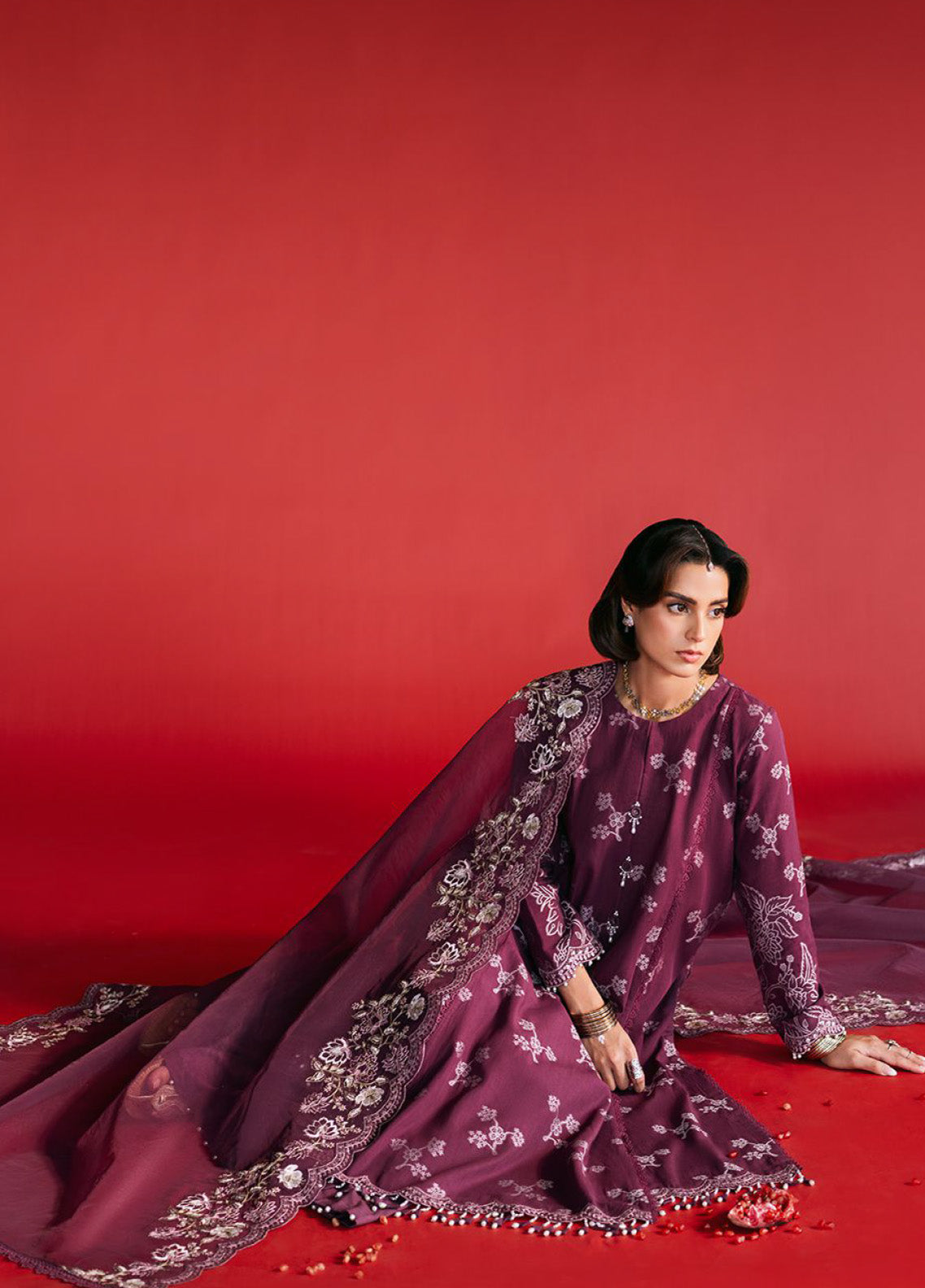 Cross Stitch Embroidered Lawn 3 Piece Unstitched Suit CS25EL D-DEEP FLARE Cross Stitch Embroidered Lawn 3 Piece Unstitched Suit CS25EL D-DEEP FLARE