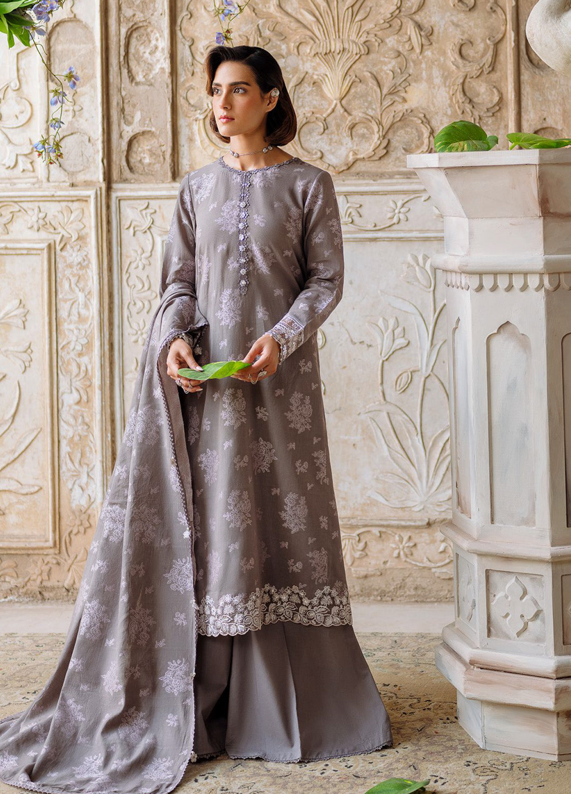 Cross Stitch Embroidered Lawn 3 Piece Unstitched Suit CS25EL D-DESERT TAUPE Cross Stitch Embroidered Lawn 3 Piece Unstitched Suit CS25EL D-DESERT TAUPE