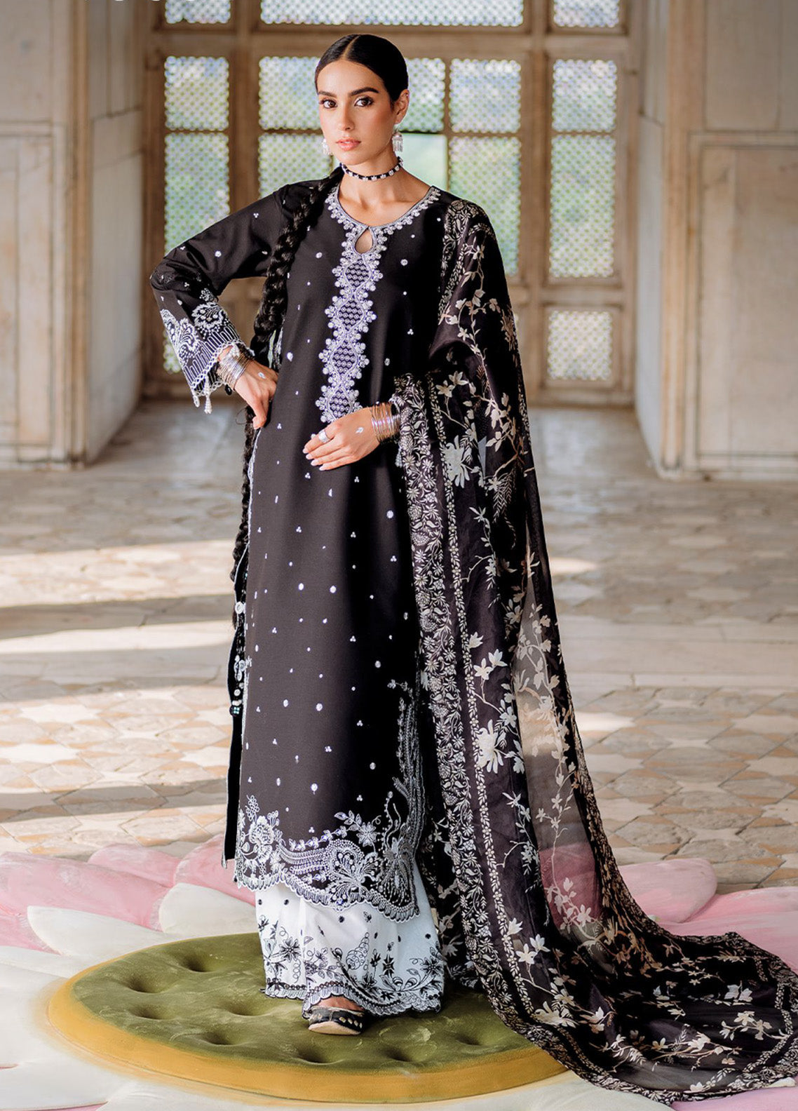 Cross Stitch Embroidered Lawn 3 Piece Unstitched Suit CS25EL D-EBORY VOGUE Cross Stitch Embroidered Lawn 3 Piece Unstitched Suit CS25EL D-EBORY VOGUE