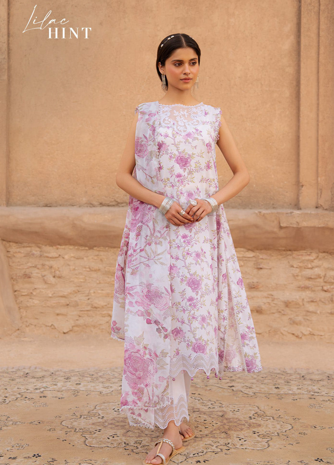 Cross Stitch Embroidered Lawn 3 Piece Unstitched Suit CS25EL D-LILAC HINT Cross Stitch Embroidered Lawn 3 Piece Unstitched Suit CS25EL D-LILAC HINT