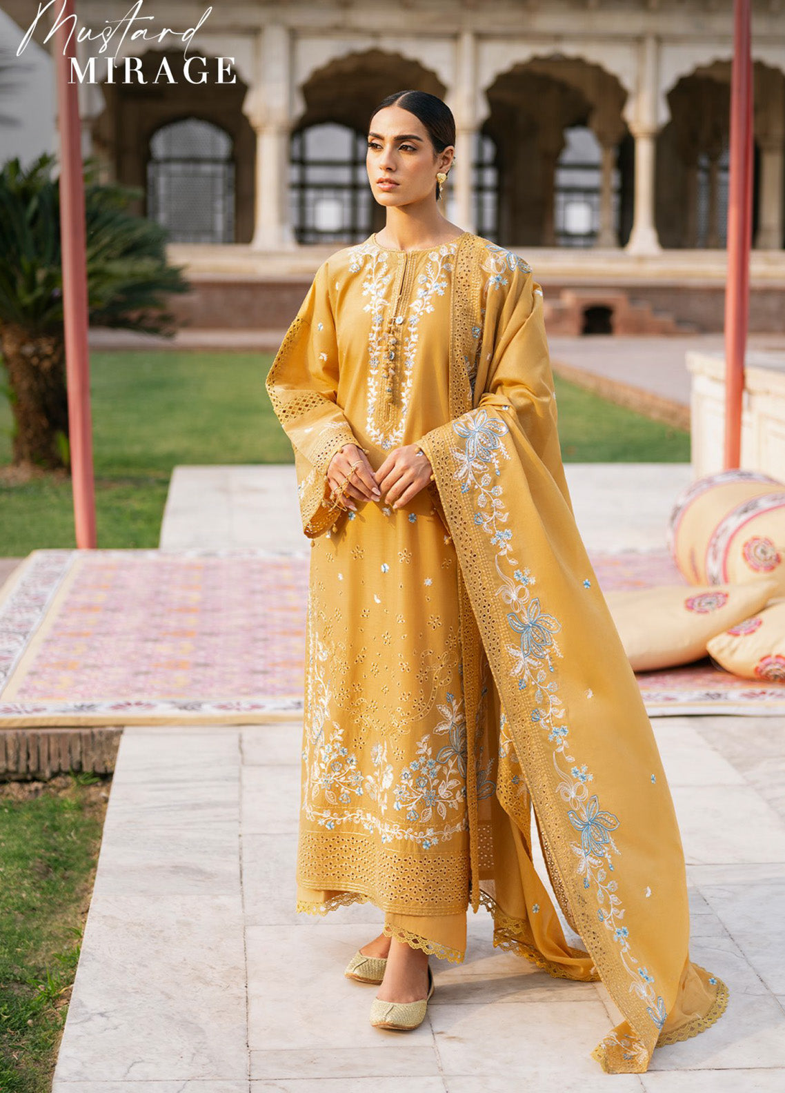 Cross Stitch Embroidered Lawn 3 Piece Unstitched Suit CS25EL D-MUSTARD MIRAGE Cross Stitch Embroidered Lawn 3 Piece Unstitched Suit CS25EL D-MUSTARD MIRAGE