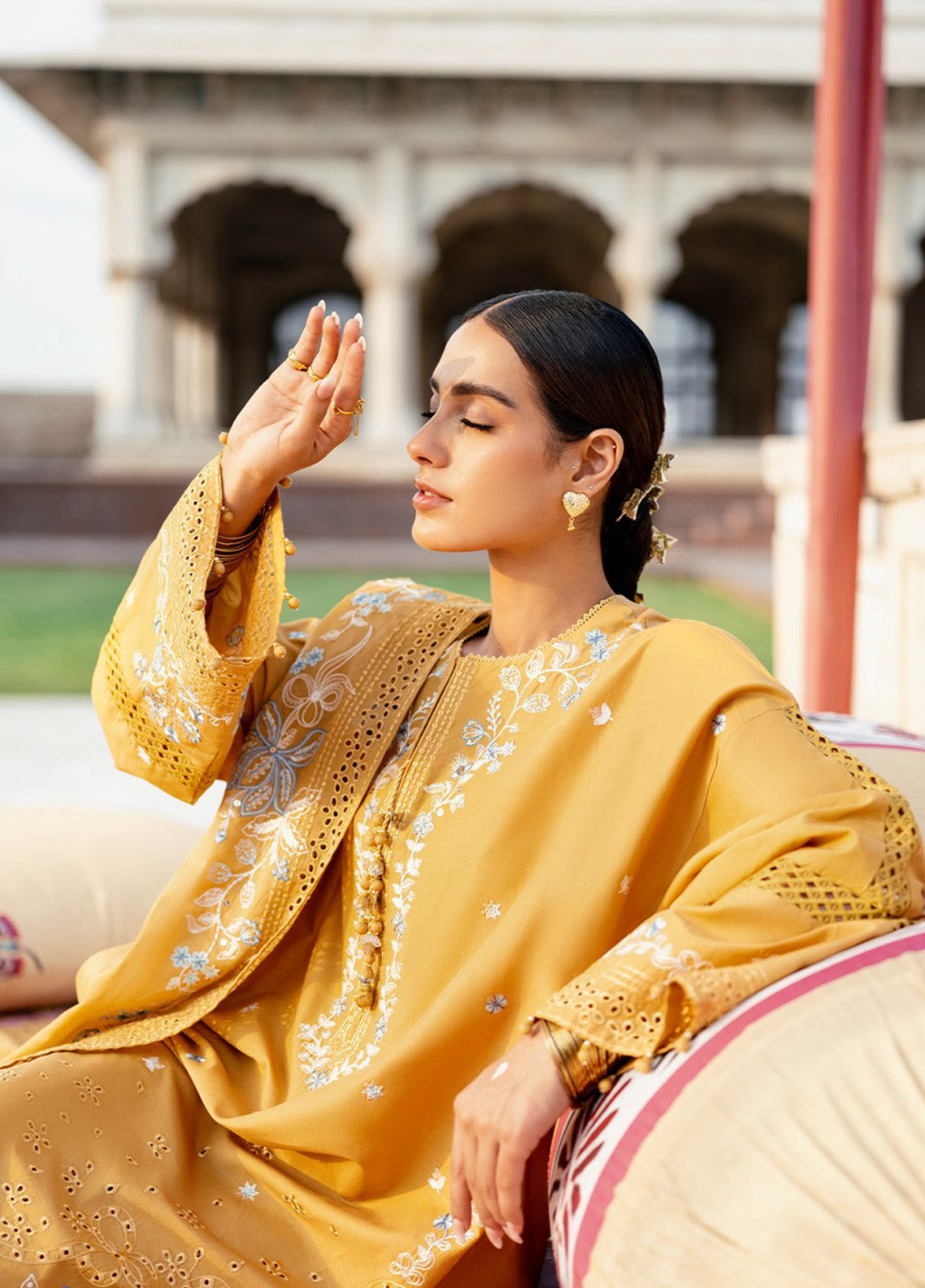 Cross Stitch Embroidered Lawn 3 Piece Unstitched Suit CS25EL D-MUSTARD MIRAGE Cross Stitch Embroidered Lawn 3 Piece Unstitched Suit CS25EL D-MUSTARD MIRAGE