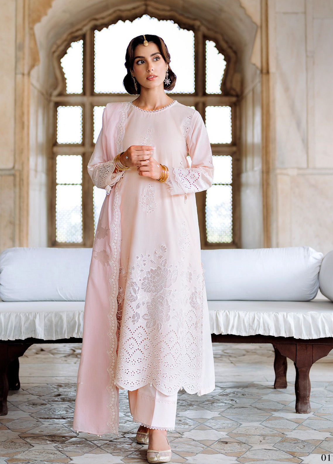 Cross Stitch Embroidered Lawn 3 Piece Unstitched Suit CS25EL D-PEACH BLUSH Cross Stitch Embroidered Lawn 3 Piece Unstitched Suit CS25EL D-PEACH BLUSH