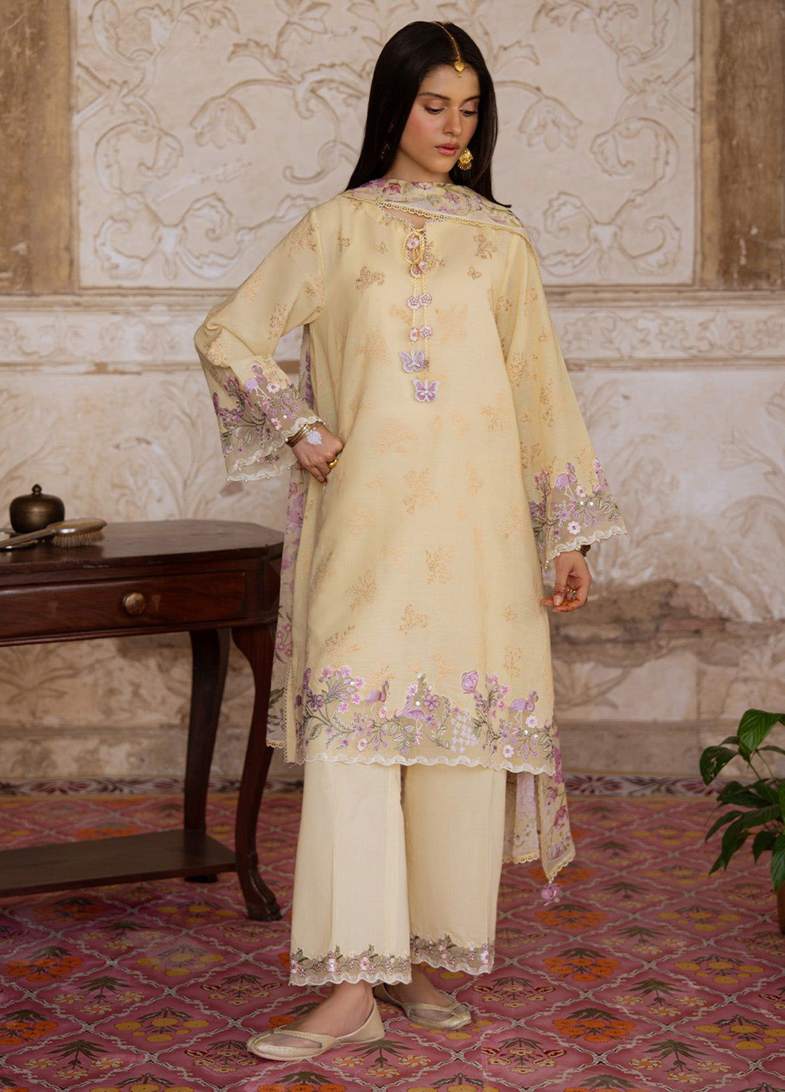 Cross Stitch Embroidered Lawn 3 Piece Unstitched Suit CS25EL D-RADIANT MUSE Cross Stitch Embroidered Lawn 3 Piece Unstitched Suit CS25EL D-RADIANT MUSE