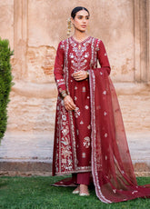 Cross Stitch Embroidered Lawn 3 Piece Unstitched Suit CS25EL D-ROUGE ZEST