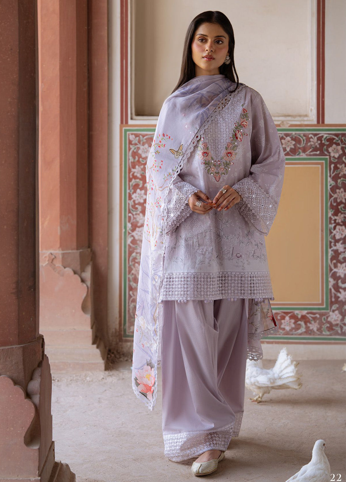 Cross Stitch Embroidered Lawn 3 Piece Unstitched Suit CS25EL D-VIOLET POSY Cross Stitch Embroidered Lawn 3 Piece Unstitched Suit CS25EL D-VIOLET POSY