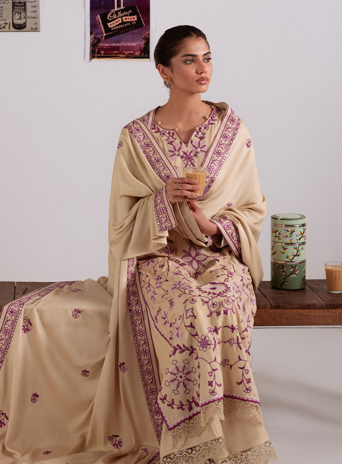 Cross Stitch Embroidered Linen 3 Piece Unstitched Suit CS25WKLM D-08 FAWN RADIANCE Cross Stitch Embroidered Linen 3 Piece Unstitched Suit CS25WKLM D-08 FAWN RADIANCE