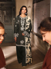 Cross Stitch Embroidered Linen 3 Piece Unstitched Suit CS25WKLM D-10 VINTAGE GRAY