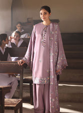Cross Stitch Embroidered Marina 3 Piece Unstitched Suit CS25WKLM D-16 MAUVE MIST