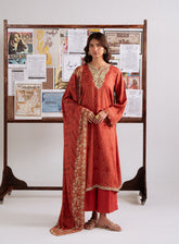 Cross Stitch Embroidered Marina 3 Piece Unstitched Suit CS25WKLM D-23 RUSTIC AURA