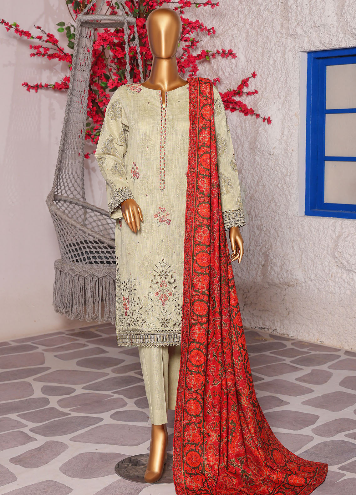 Crosshatch By HZ Textiles Embroidered Khaddar 3 Piece Unstitched Suit HZ25CEK D-KCE-3090 Crosshatch By HZ Textiles Embroidered Khaddar 3 Piece Unstitched Suit HZ25CEK D-KCE-3090