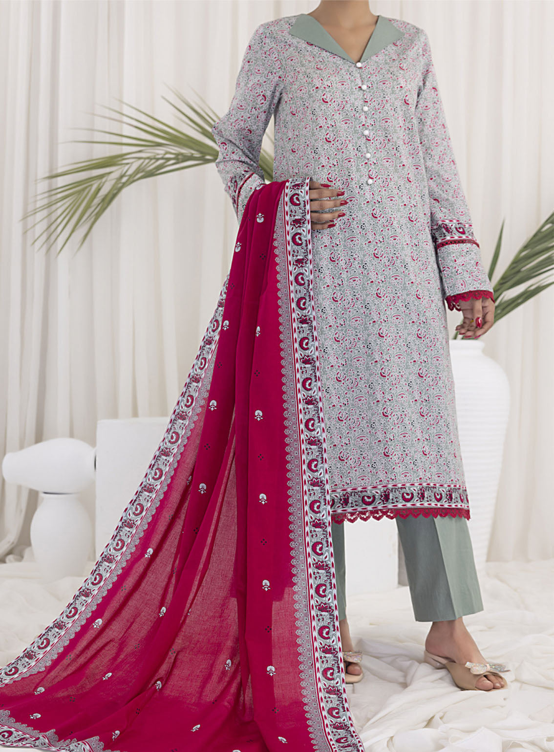 Daman By VS Textile Printed Lawn 3 Piece Unstitched Suit VSU24DPL D-2926B Daman By VS Textile Printed Lawn 3 Piece Unstitched Suit VSU24DPL D-2926B