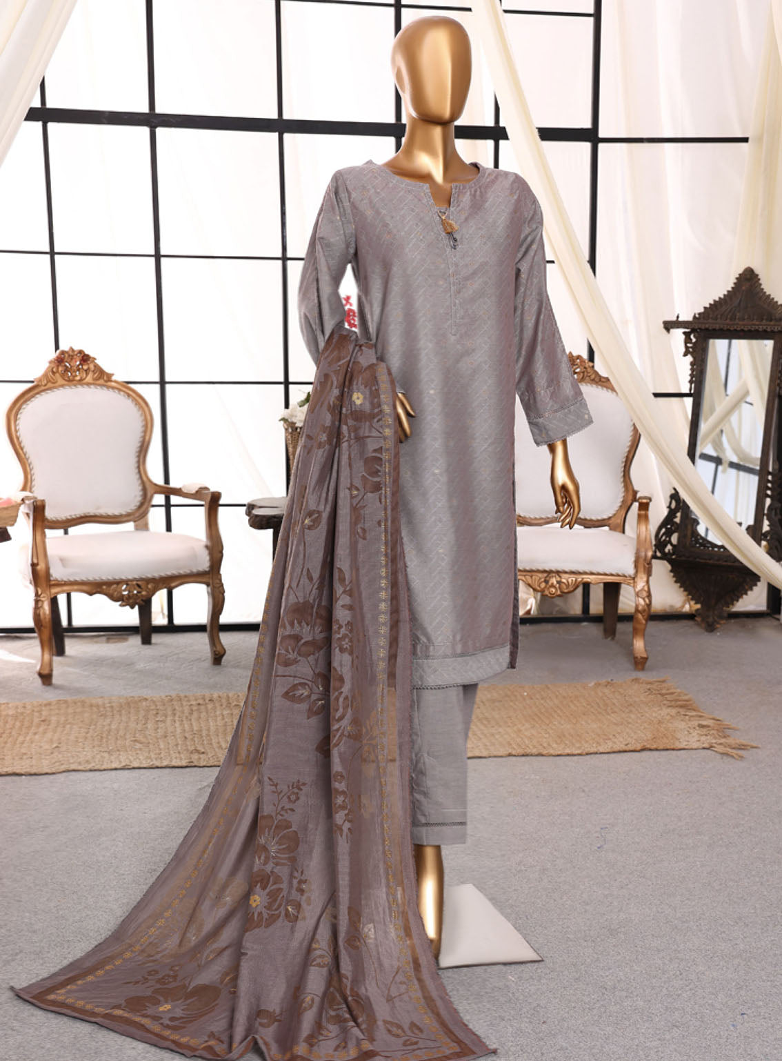 Damask By HZ Textile Jacquard Lawn 3 Piece Stitched Suit HZ24D DJL-401 Damask By HZ Textile Jacquard Lawn 3 Piece Stitched Suit HZ24D DJL-401