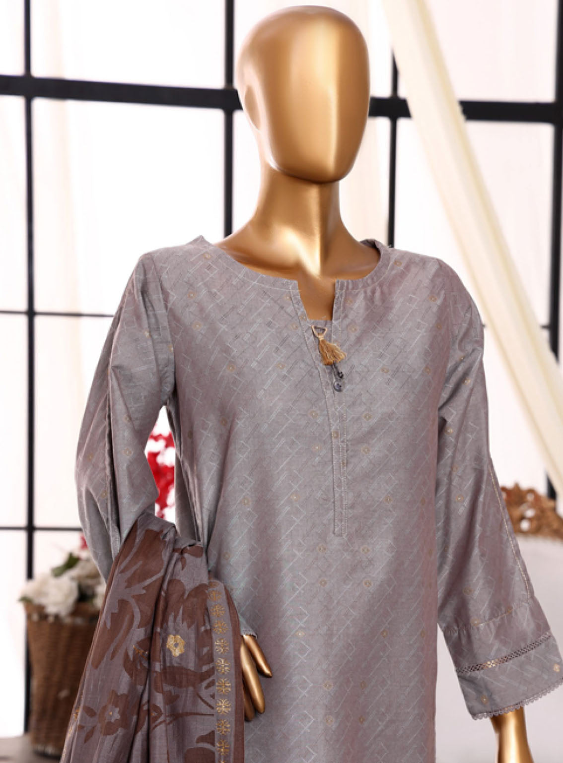 Damask By HZ Textile Jacquard Lawn 3 Piece Stitched Suit HZ24D DJL-401 Damask By HZ Textile Jacquard Lawn 3 Piece Stitched Suit HZ24D DJL-401