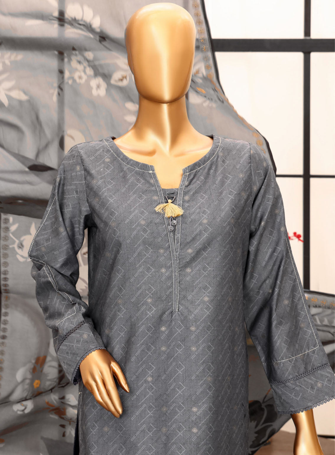 Damask By HZ Textile Jacquard Lawn 3 Piece Stitched Suit HZ24D DJL-402 Damask By HZ Textile Jacquard Lawn 3 Piece Stitched Suit HZ24D DJL-402