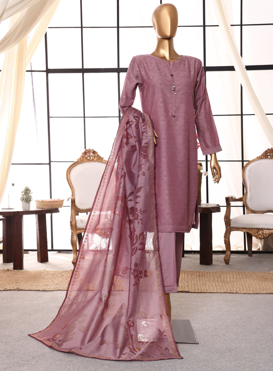Damask By HZ Textile Jacquard Lawn 3 Piece Stitched Suit HZ24D DJL-403 Damask By HZ Textile Jacquard Lawn 3 Piece Stitched Suit HZ24D DJL-403