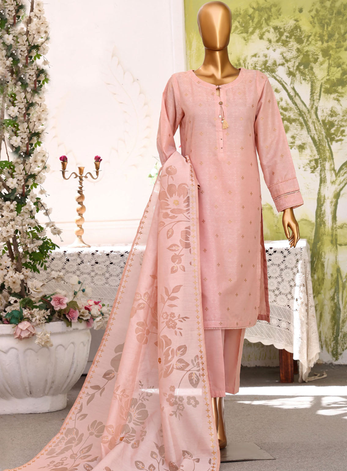 Damask By HZ Textile Jacquard Lawn 3 Piece Stitched Suit HZ24D DJL-408 Damask By HZ Textile Jacquard Lawn 3 Piece Stitched Suit HZ24D DJL-408
