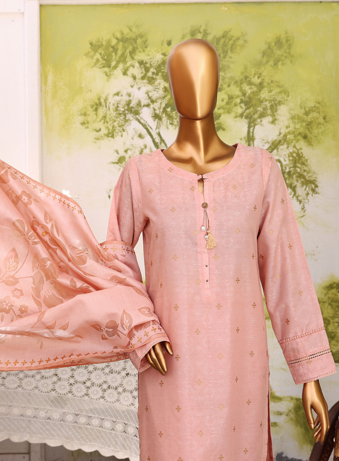 Damask By HZ Textile Jacquard Lawn 3 Piece Stitched Suit HZ24D DJL-408 Damask By HZ Textile Jacquard Lawn 3 Piece Stitched Suit HZ24D DJL-408